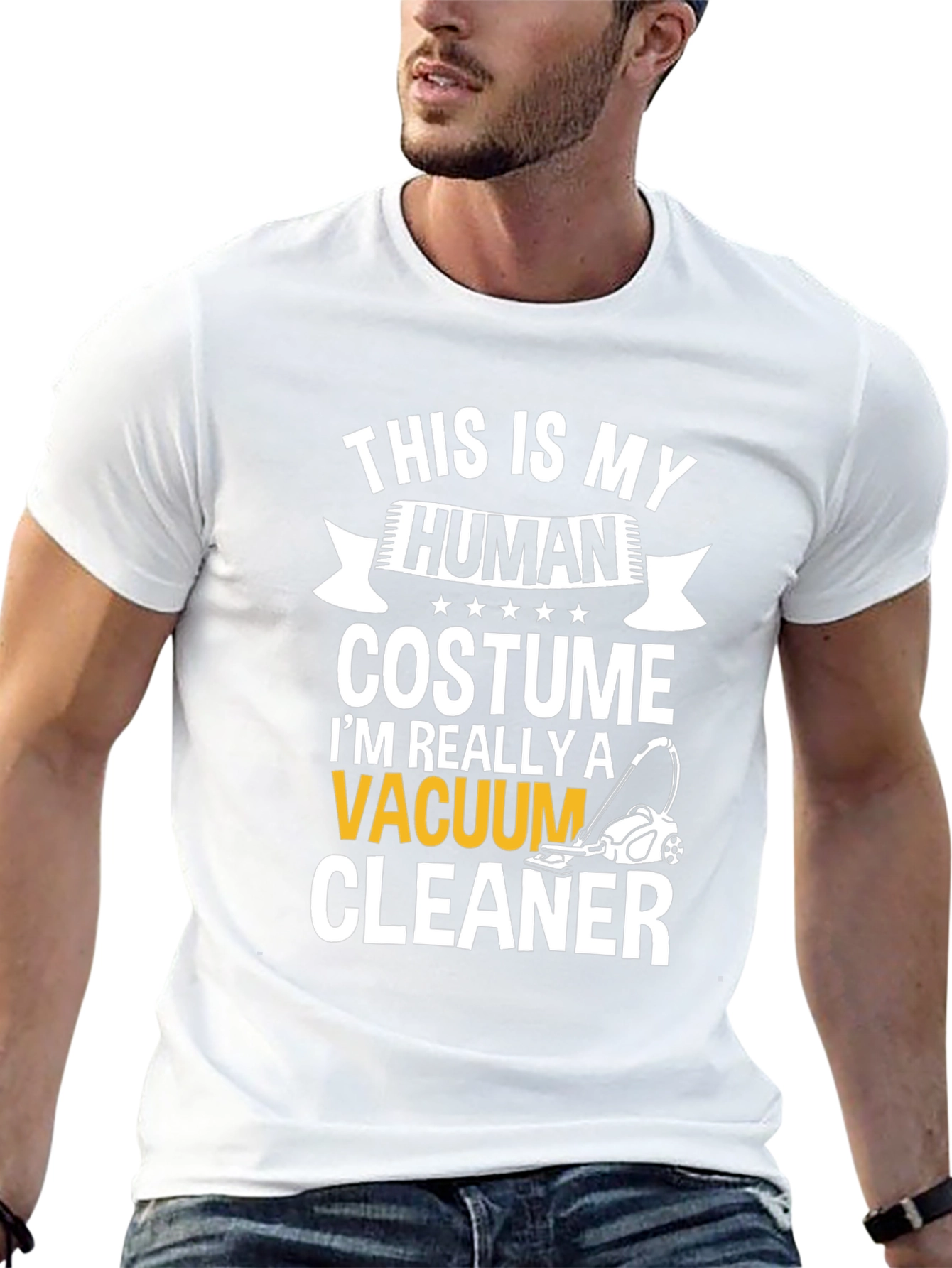 Human Costume Vacuum Cleaner T-Shirt Novelty Tee