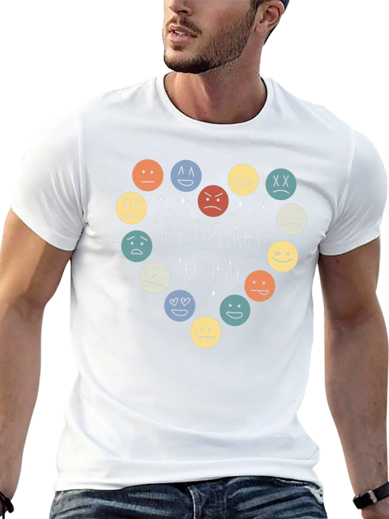 All Feelings Are Okay T-Shirt - Emoticon Heart