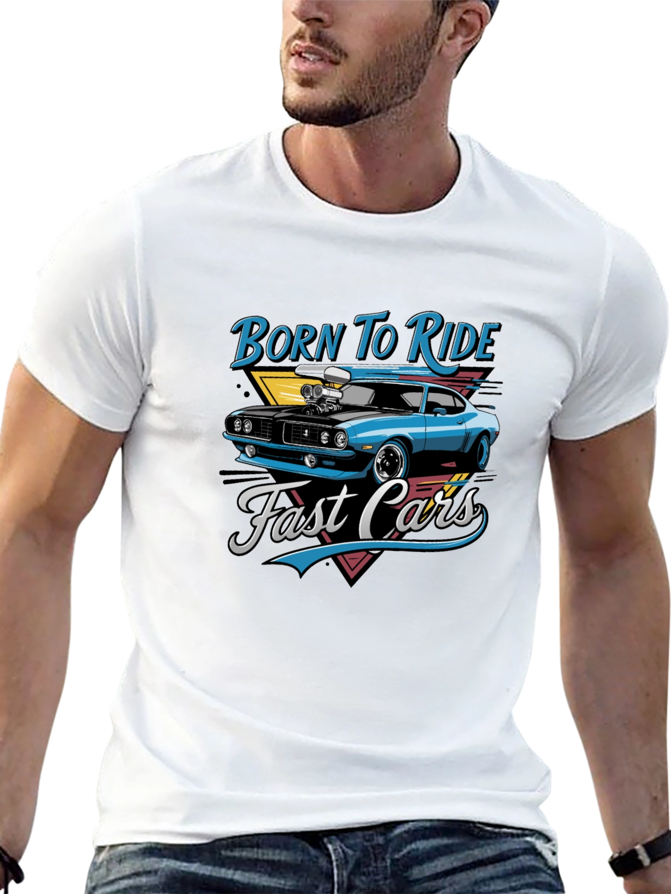 Born to Ride Fast Cars Graphic T-Shirt
