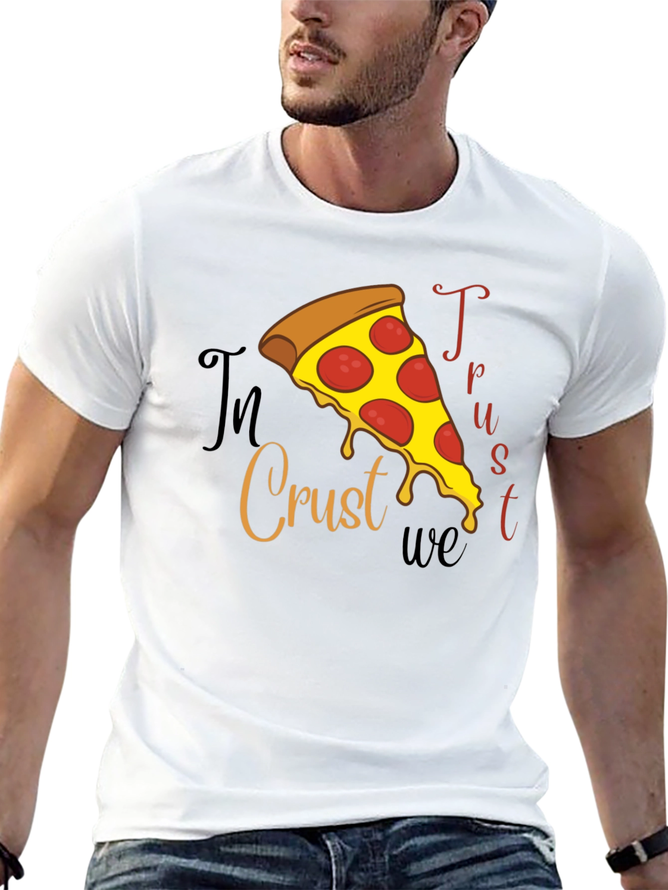 In Crust We Trust Pizza Graphic Tee
