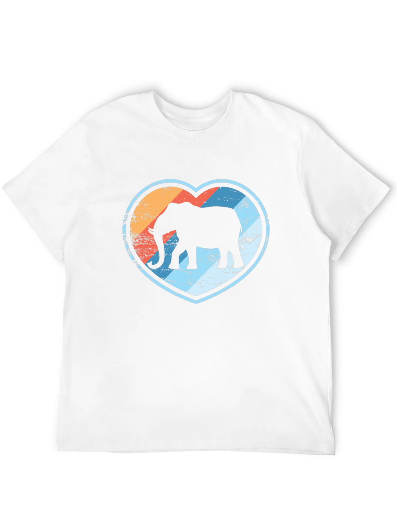 Elephant Heart Graphic Print Black T-Shirt