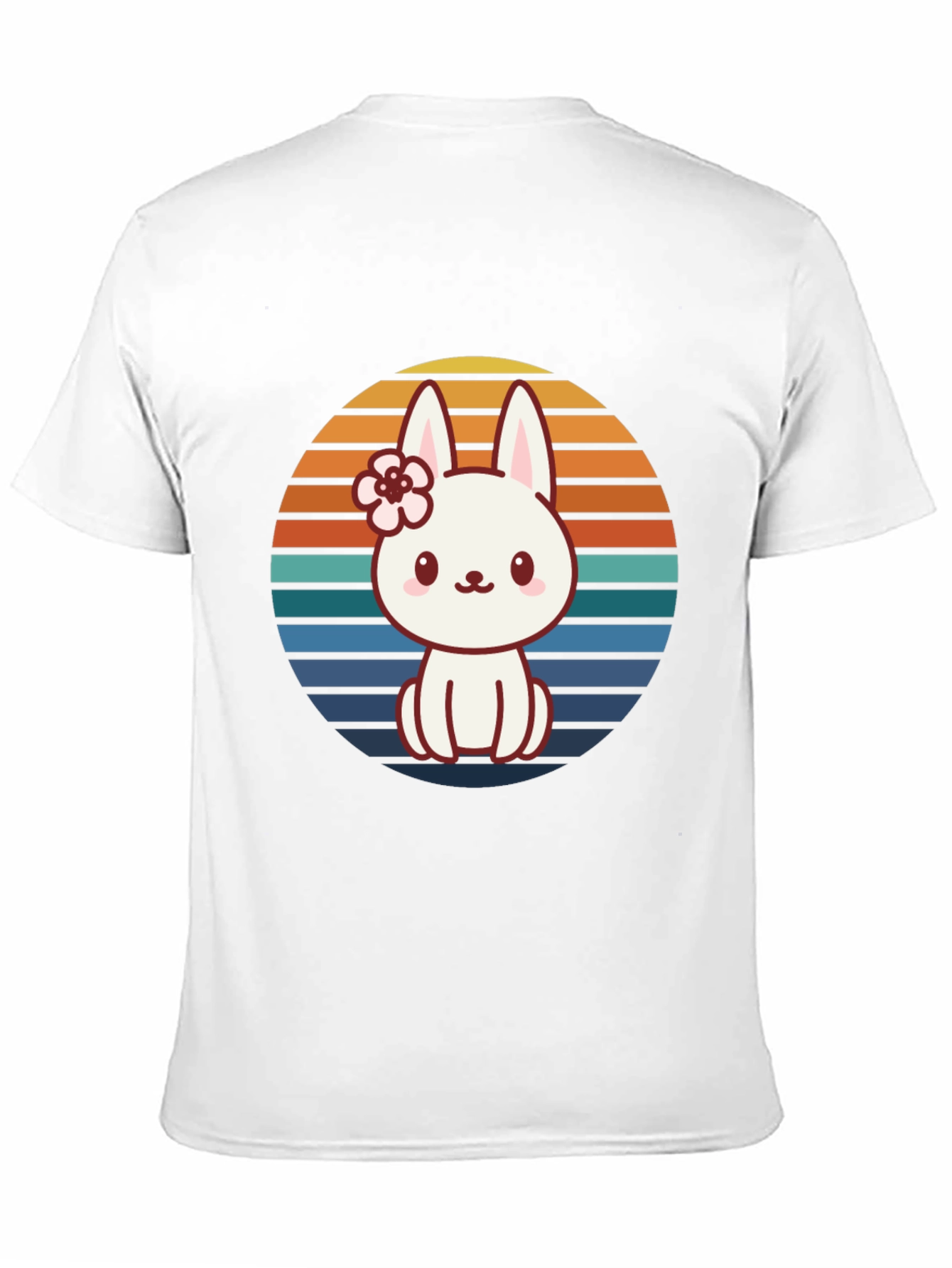 Cute Bunny Retro Sunset Graphic Tee