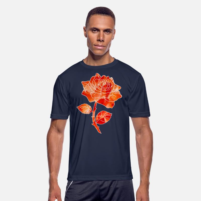 Abstract pasionate coral orange rose flower extrus