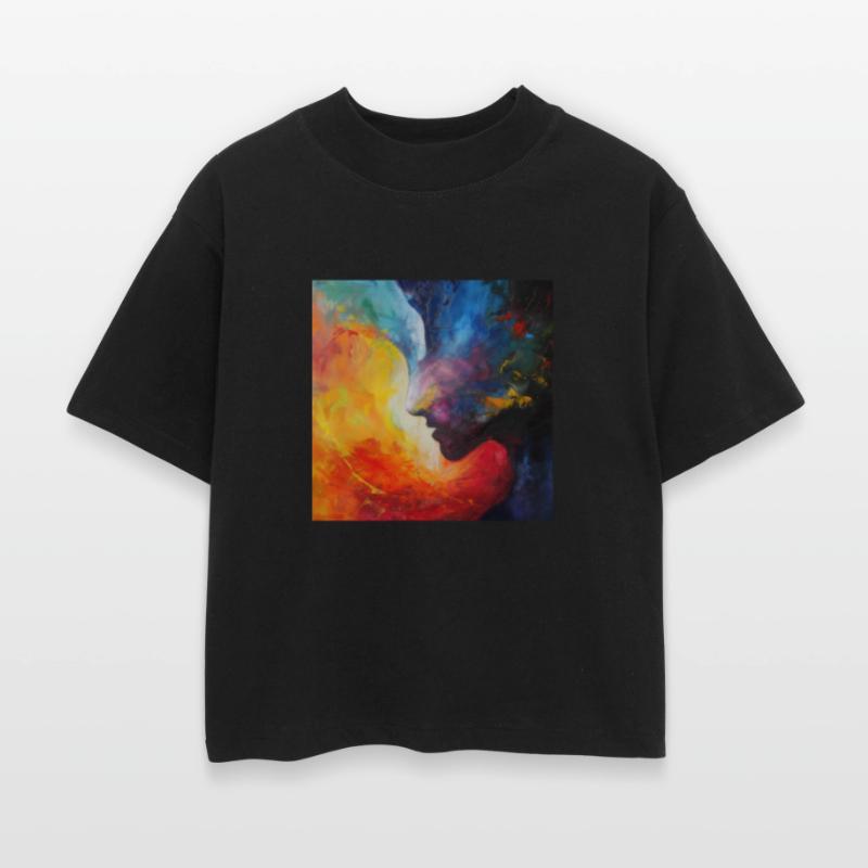 Abstract side profile human form - bright colours