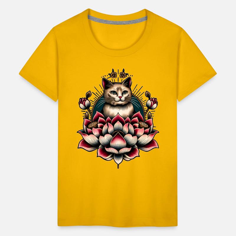 AI Japanese Cat with Lotus Flower