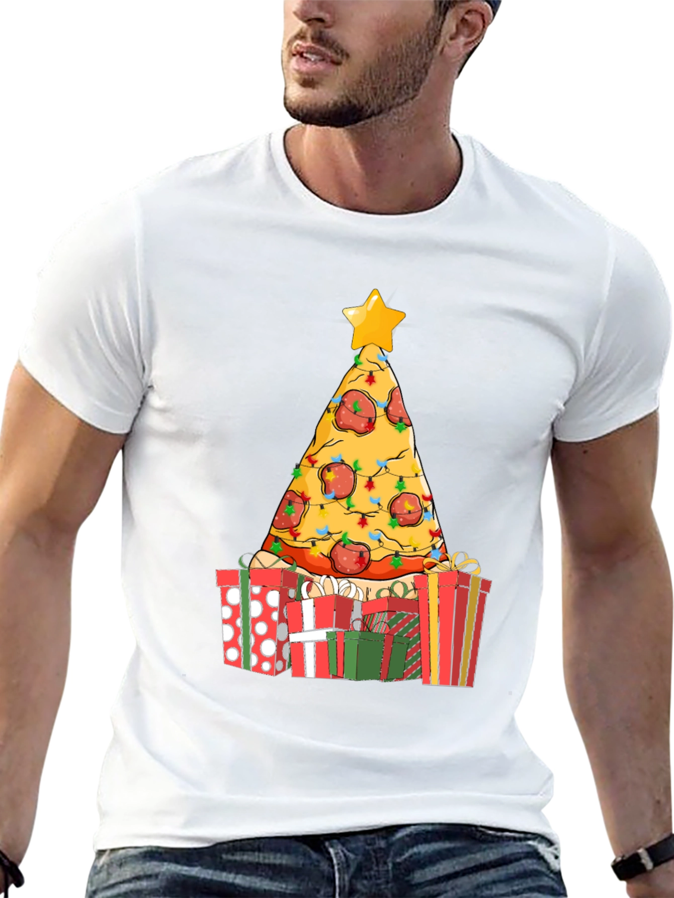 Pizza Christmas Tree Graphic Tee