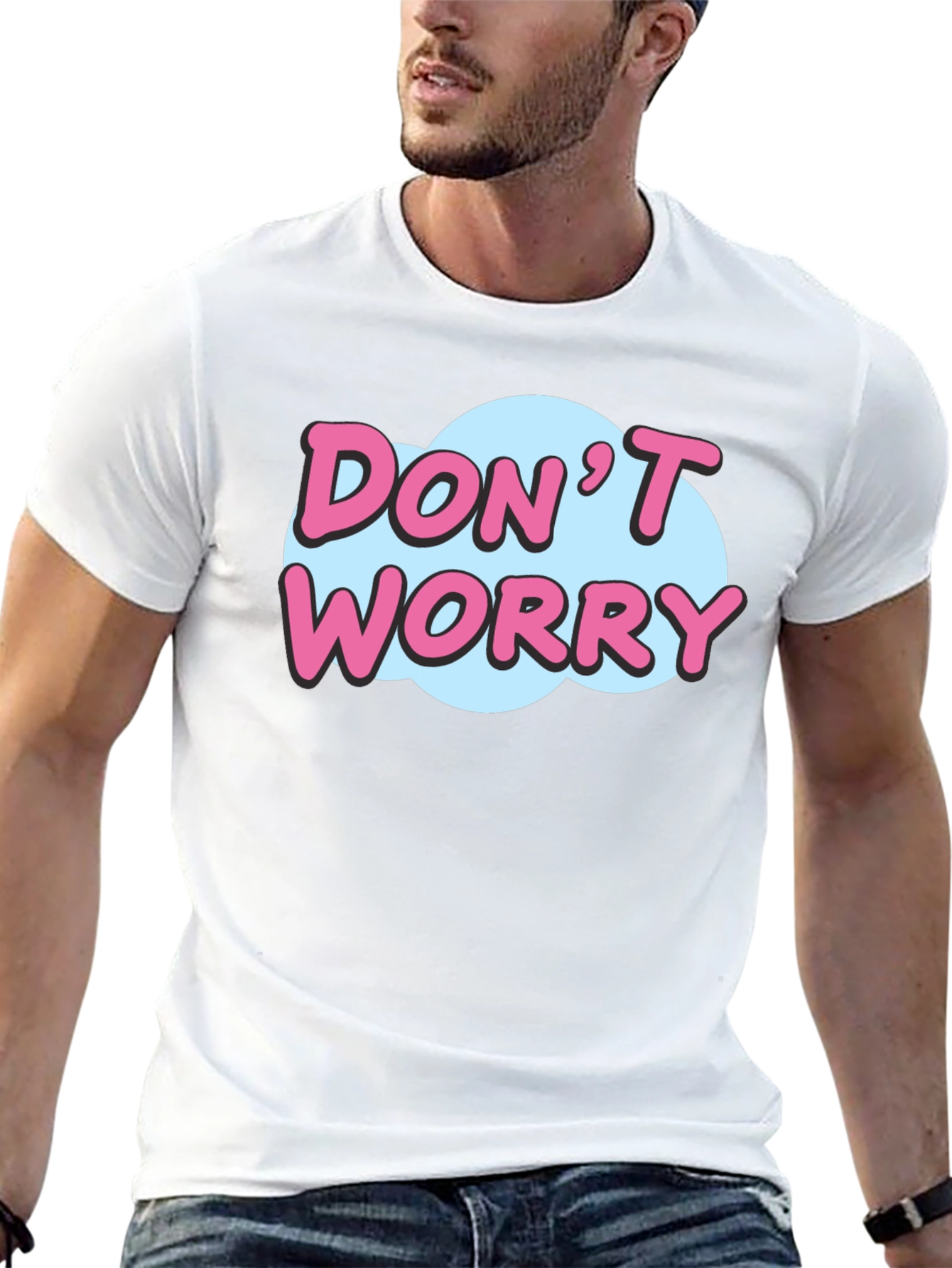 Dont Worry Graphic Print Black T-Shirt
