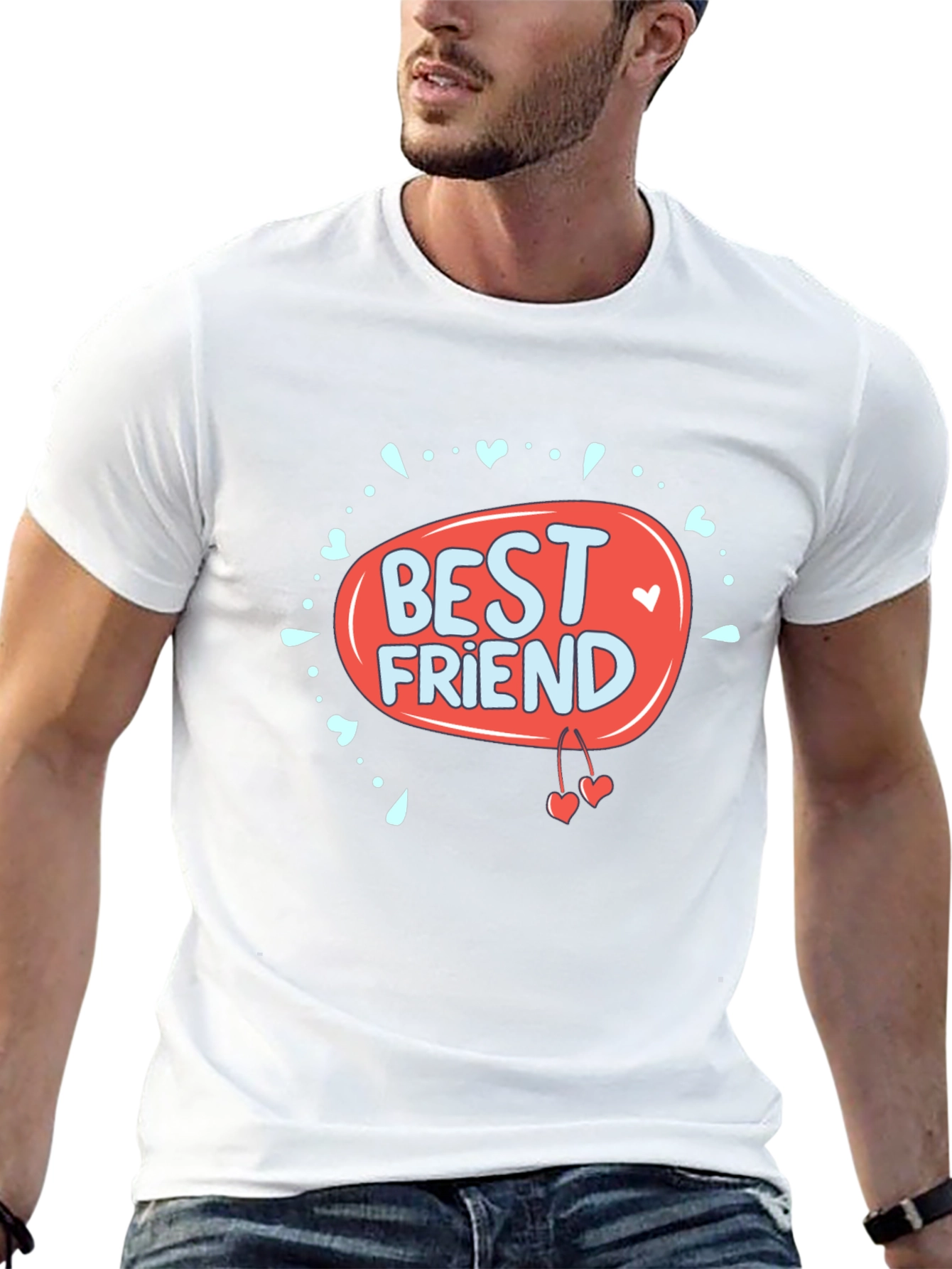 Best Friend Graphic Print Black T-Shirt