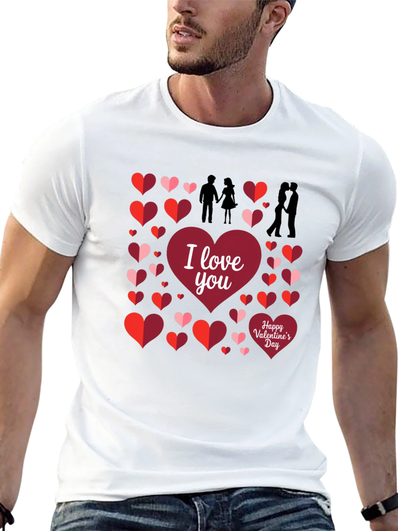 I Love You Valentines Day Black T-Shirt