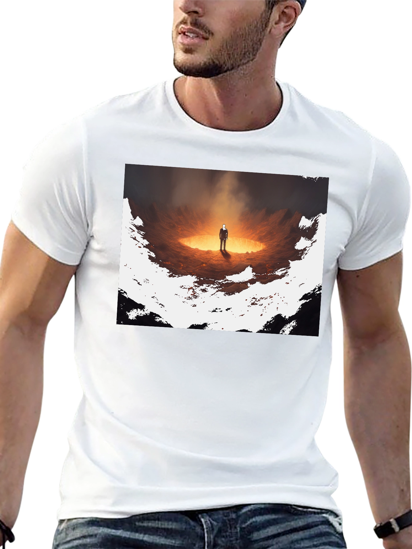 Inferno Man Graphic Tee - Stylish Black T-Shirt