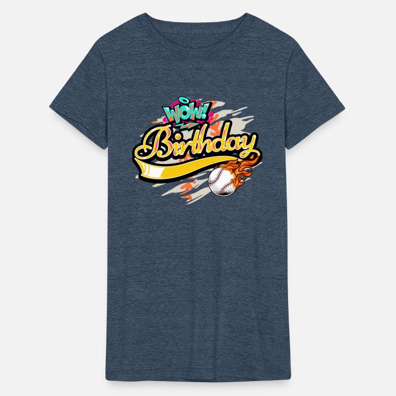 Baseball flaming Wow Birthday favorite sport 4 fun