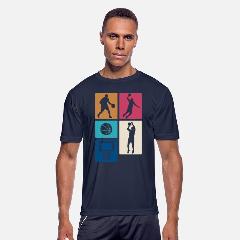 Basketball Block Retro Style – Player Silhouettes