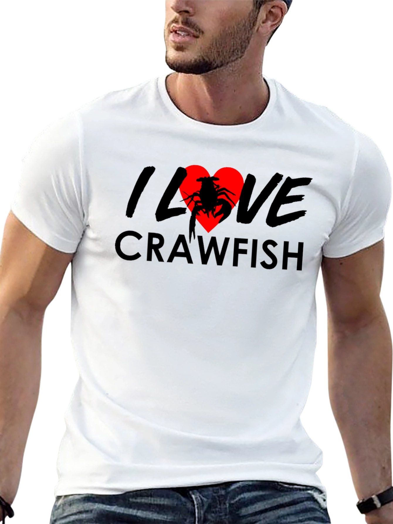 I Love Crawfish Black T-Shirt