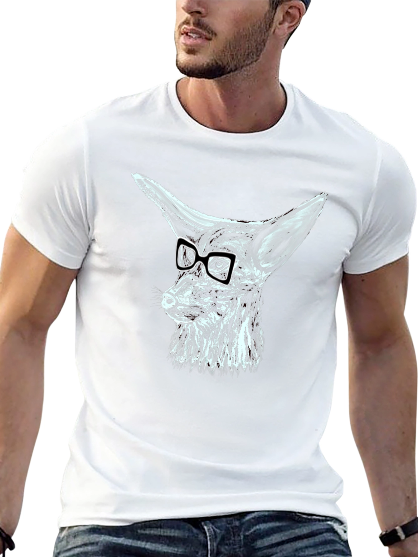 Cool Fox with Glasses Graphic T-Shirt