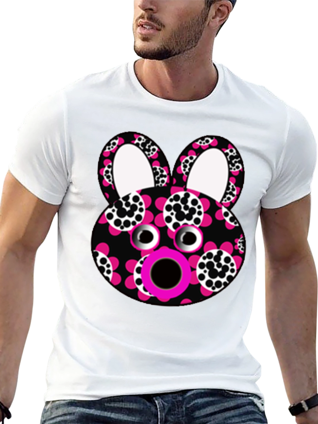 Funky Floral Bunny T-Shirt - Unique Graphic Tee
