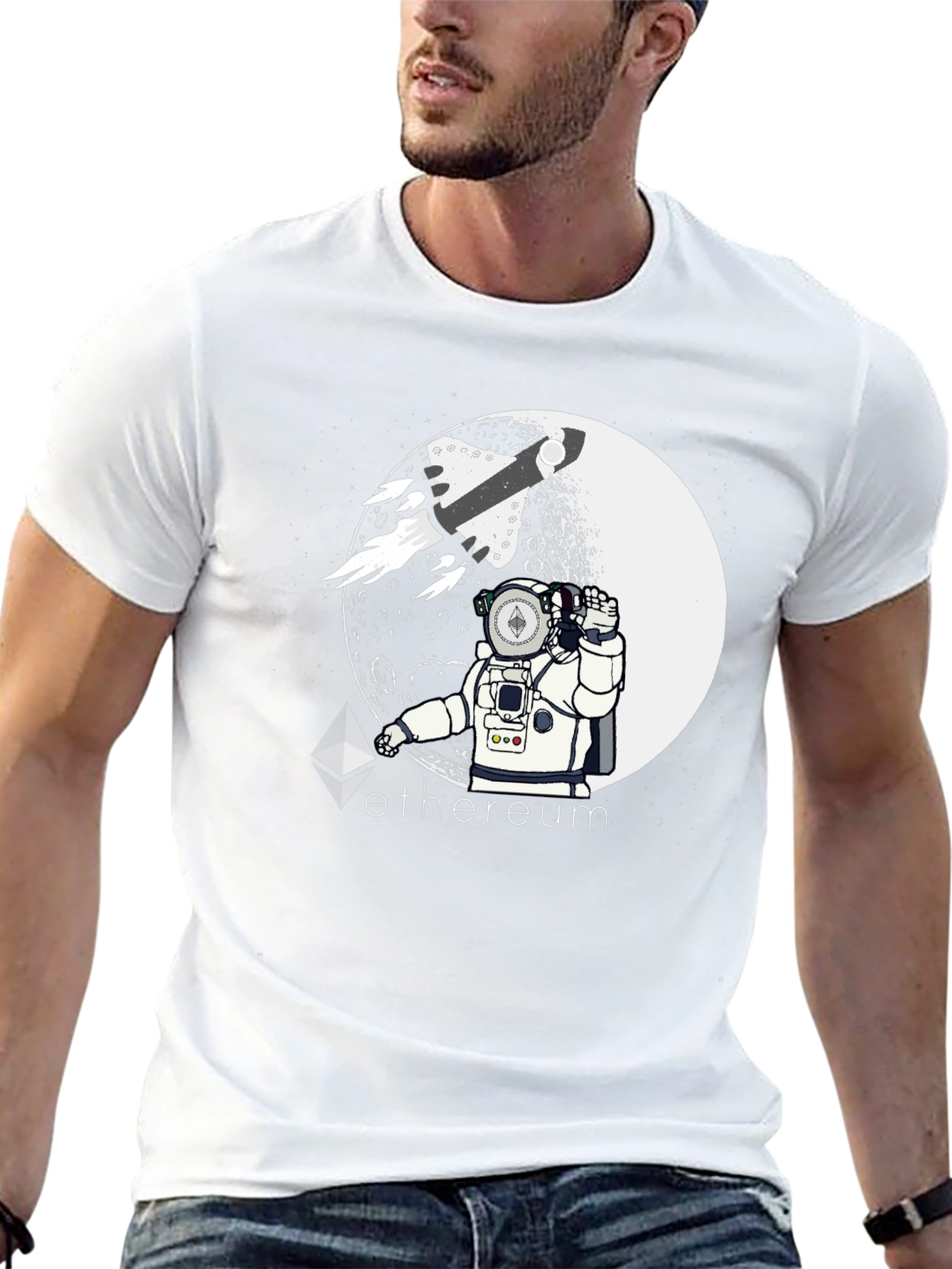 Ethereum Moon Astronaut Graphic T-Shirt