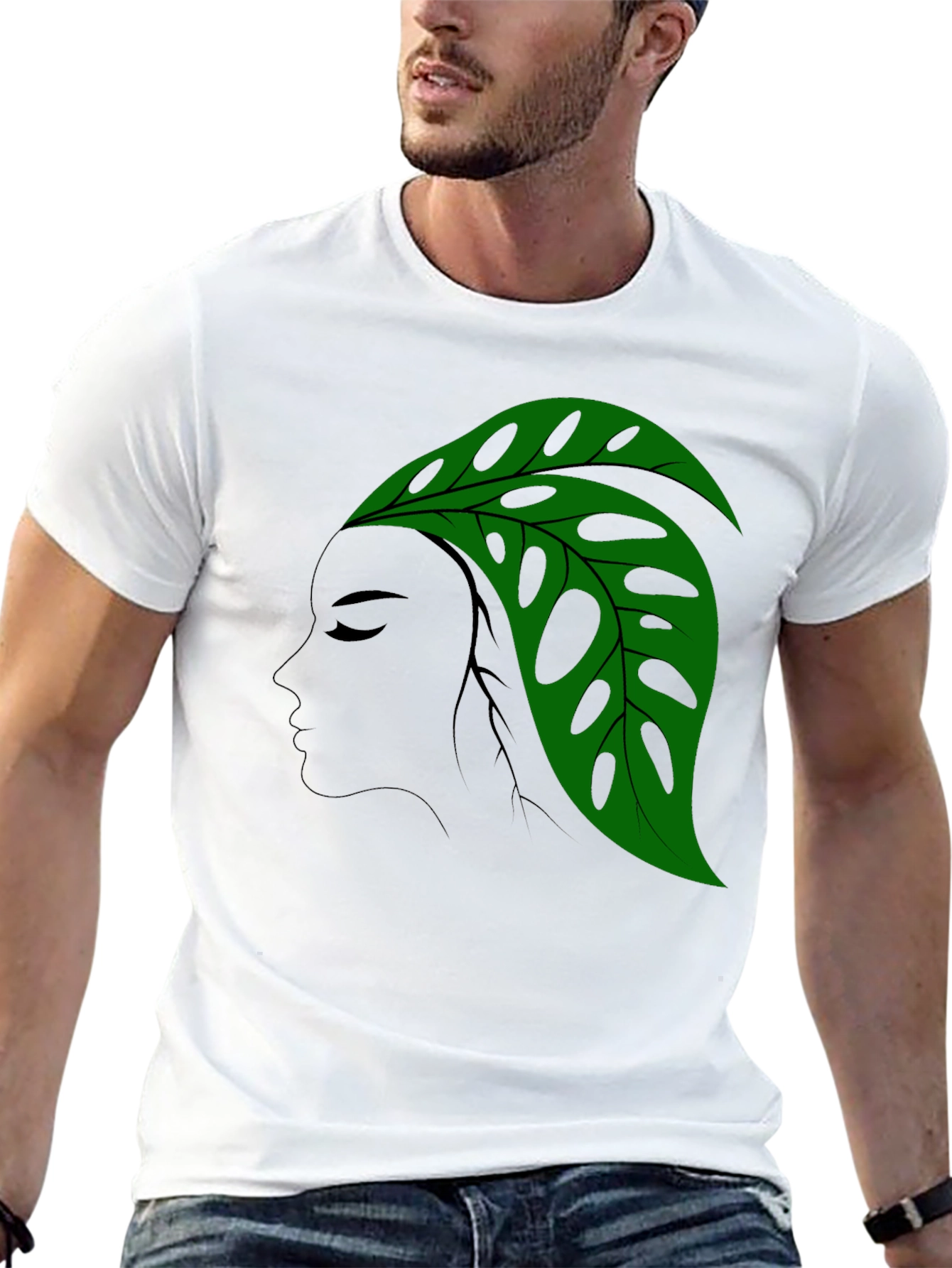 Monstera Leaf Lady Graphic T-Shirt