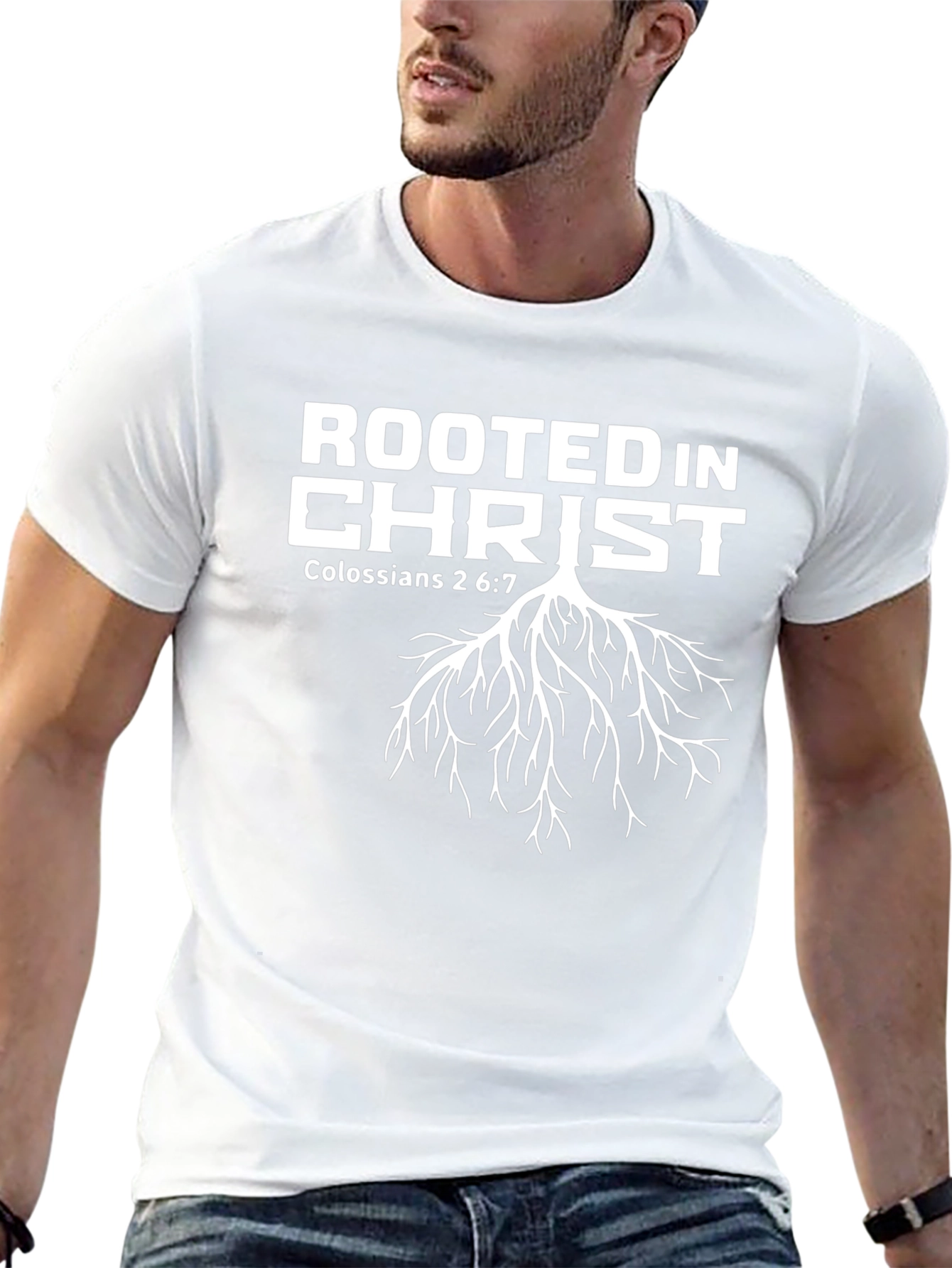 Rooted In Christ Black Christian T-Shirt