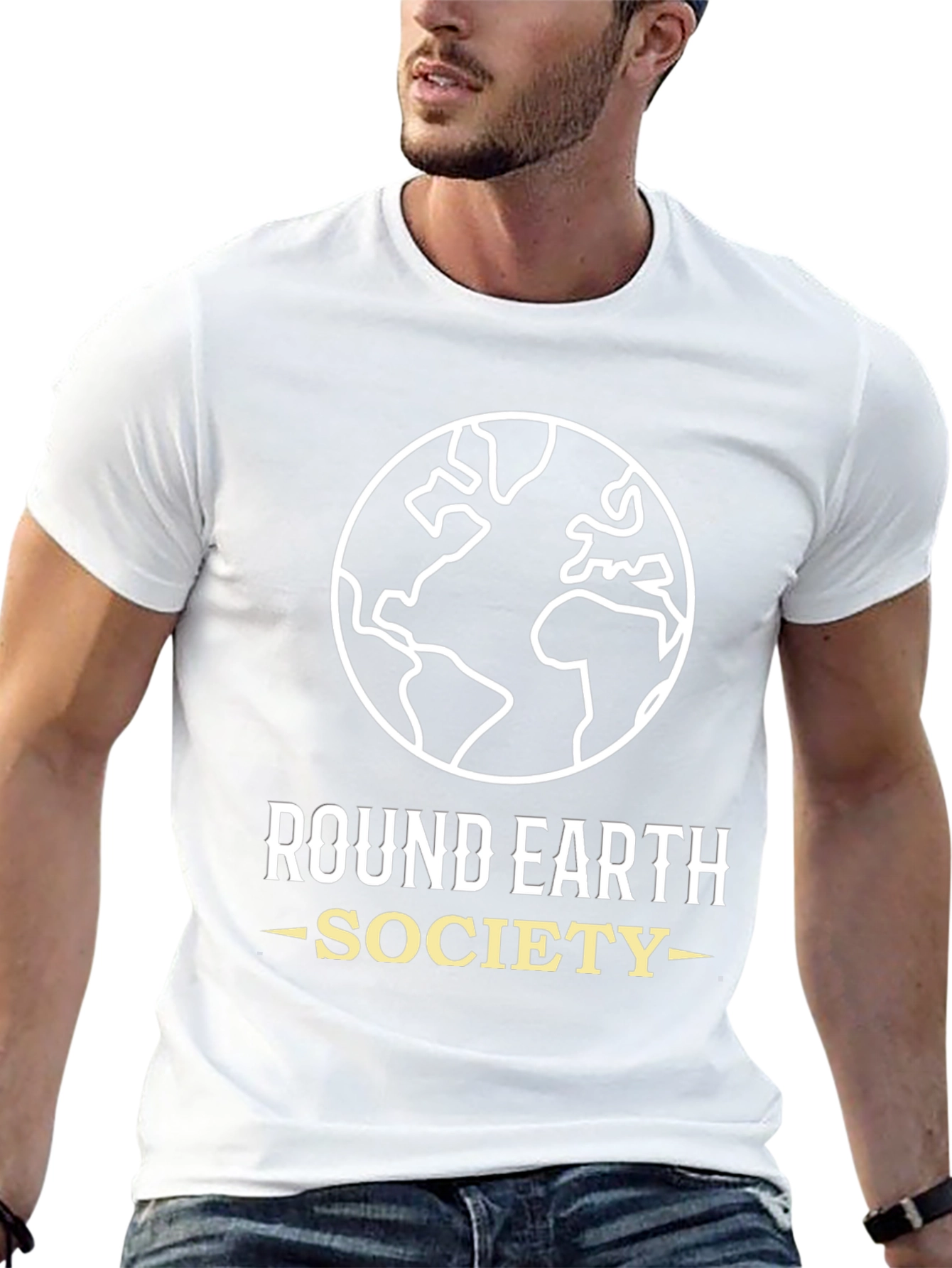 Round Earth Society Graphic Tee - Black Cotton T-Shirt
