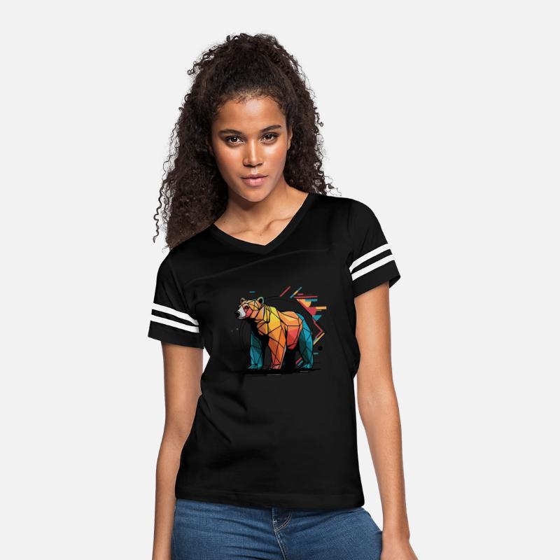 Colourful Geometric Abstract Bear
