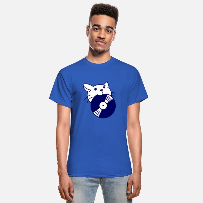 Cute DJ Cat Pet Kitten with Vinyl Record in Mouth