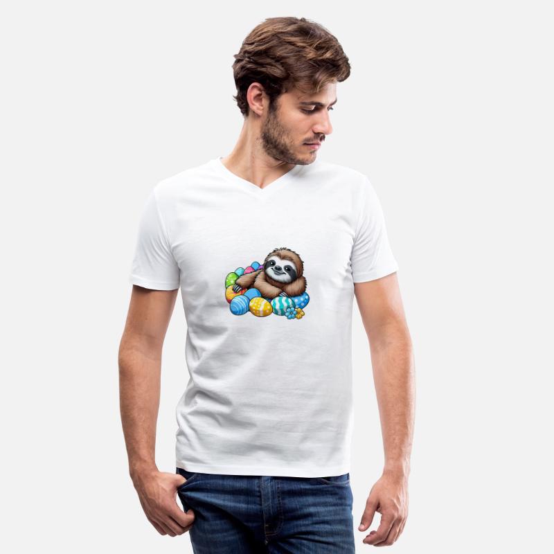 Cute Sloth Easter Egg Cartoon Chilling