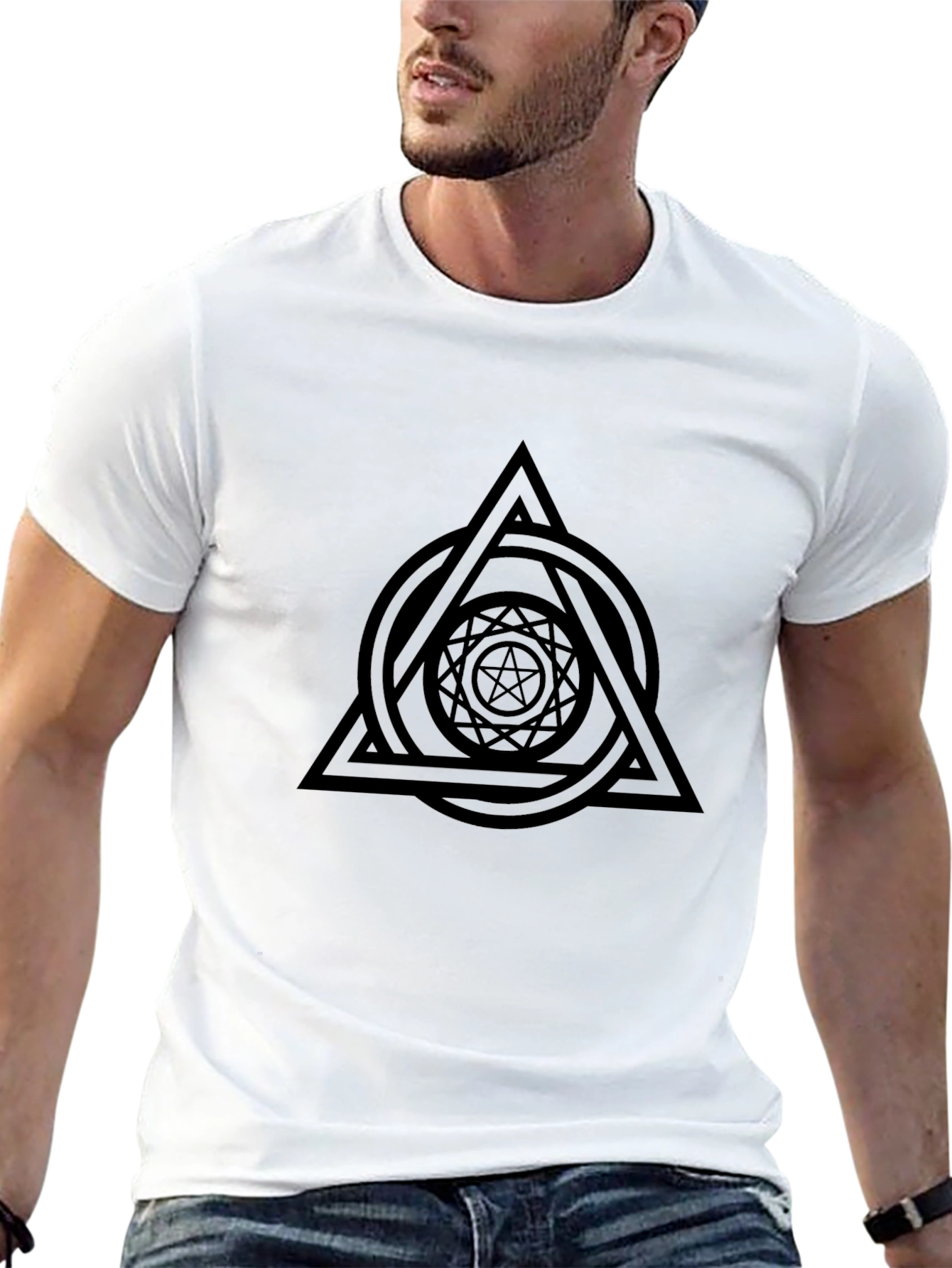 Mystic Symbol Graphic Tee - Black Cotton Blend