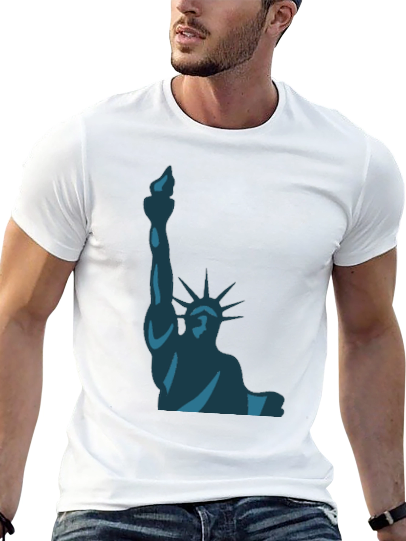 Liberty Graphic Tee - Black Cotton T-Shirt