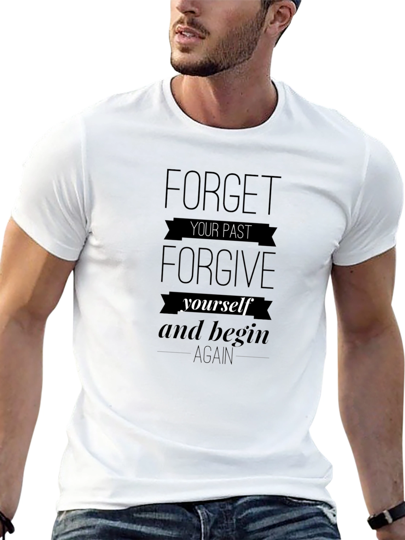 Motivational Forget Forgive Black T-Shirt