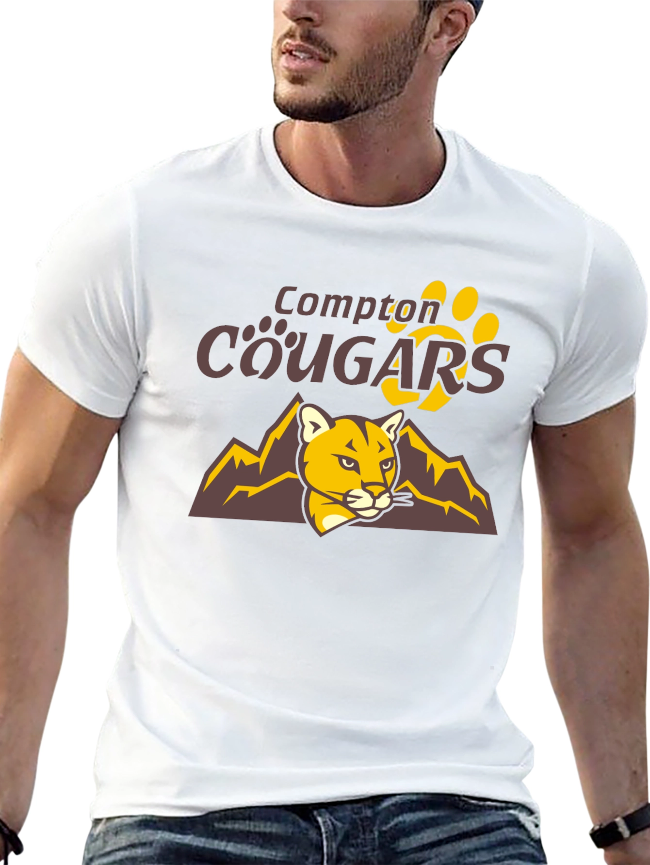Compton Cougars Graphic T-Shirt - Black