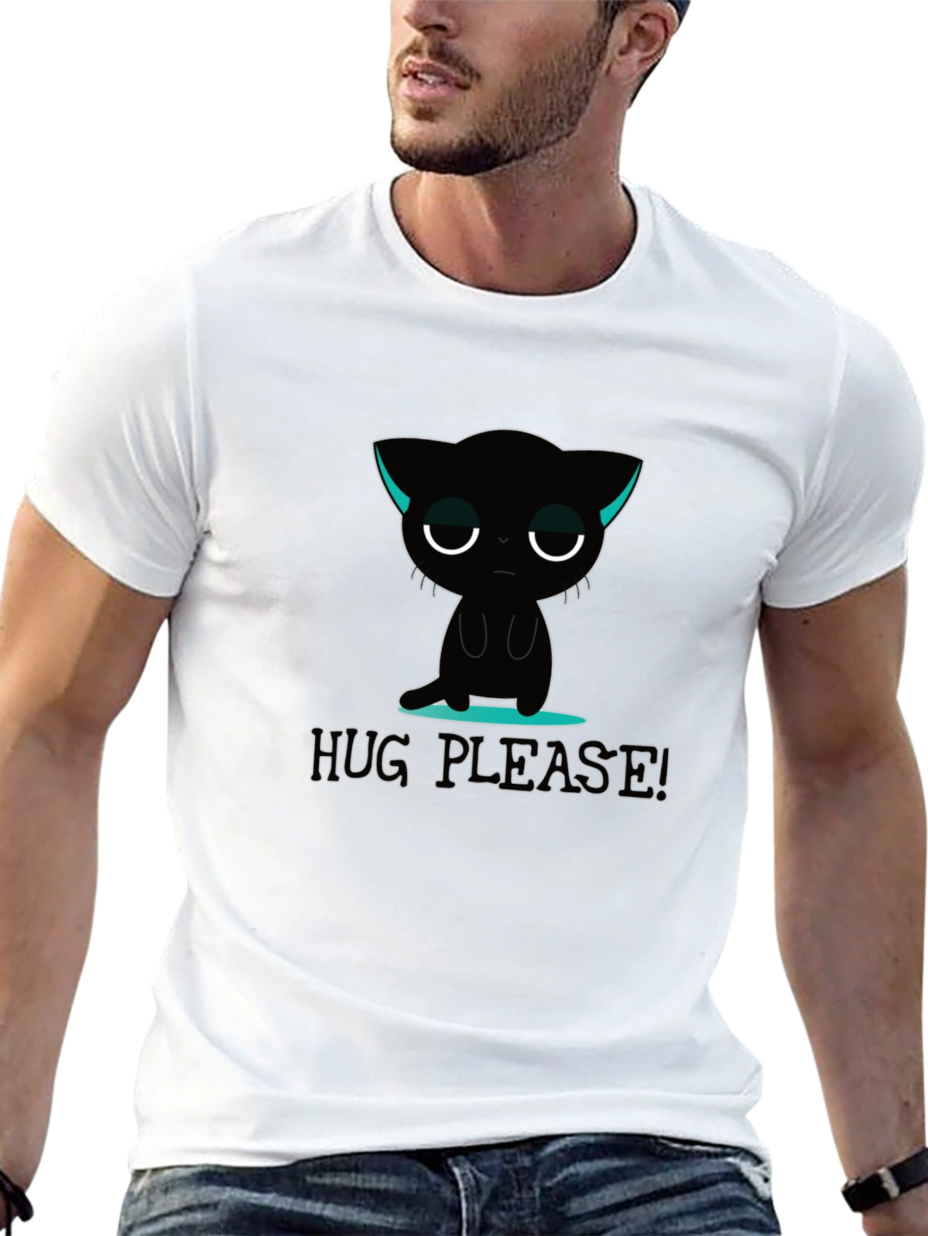 Sad Kitten Hug Please! Graphic T-Shirt