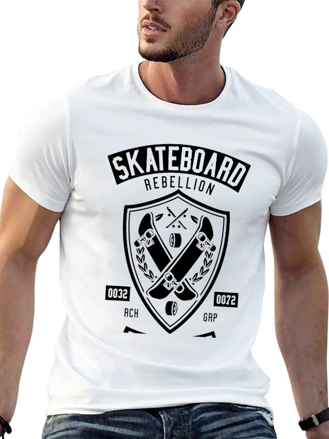 Skateboard Rebellion Graphic T-Shirt - Black