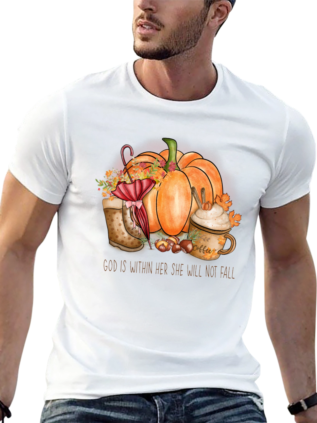 Fall Pumpkin T-Shirt - God is Within Her
