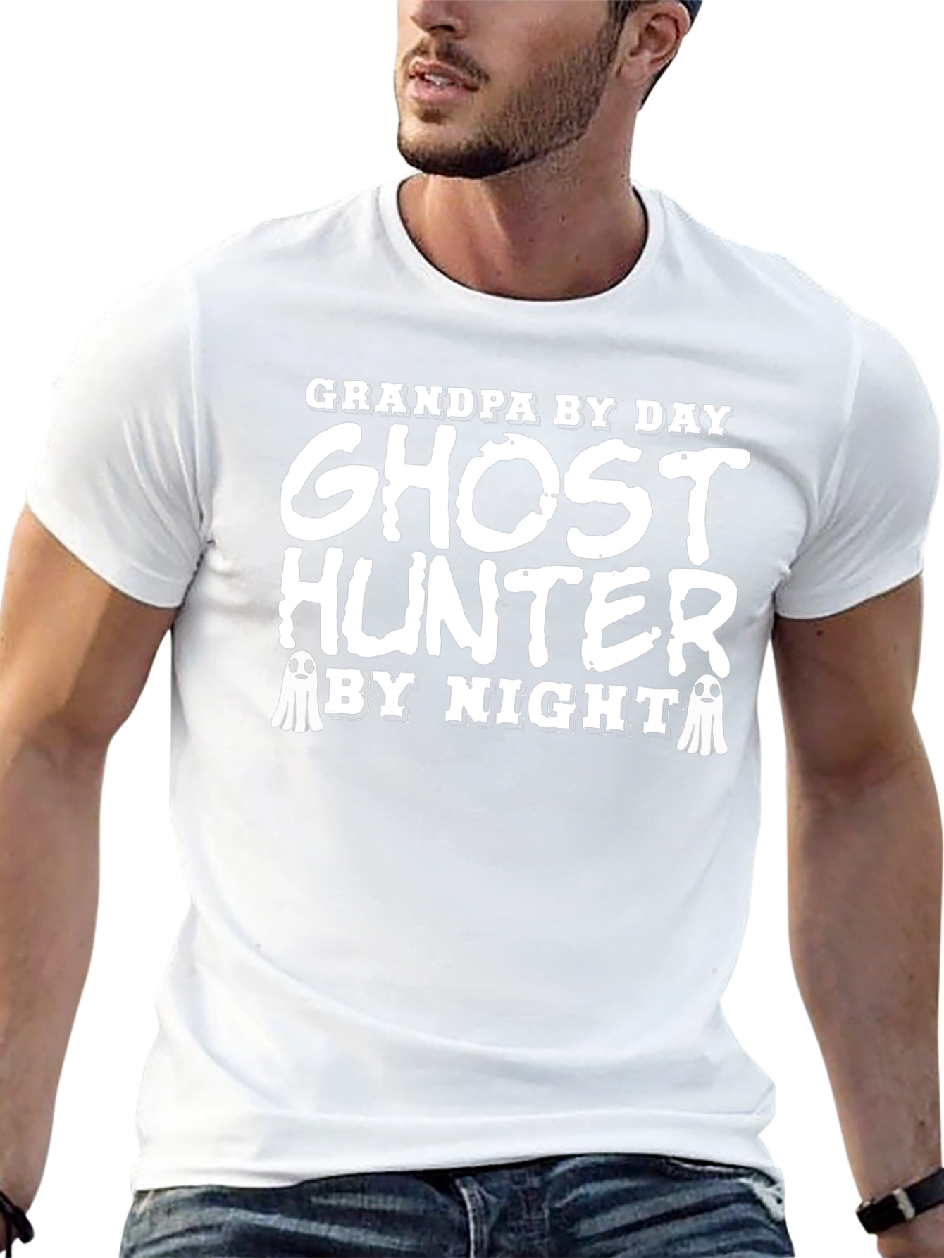 Grandpa Ghost Hunter Black T-Shirt