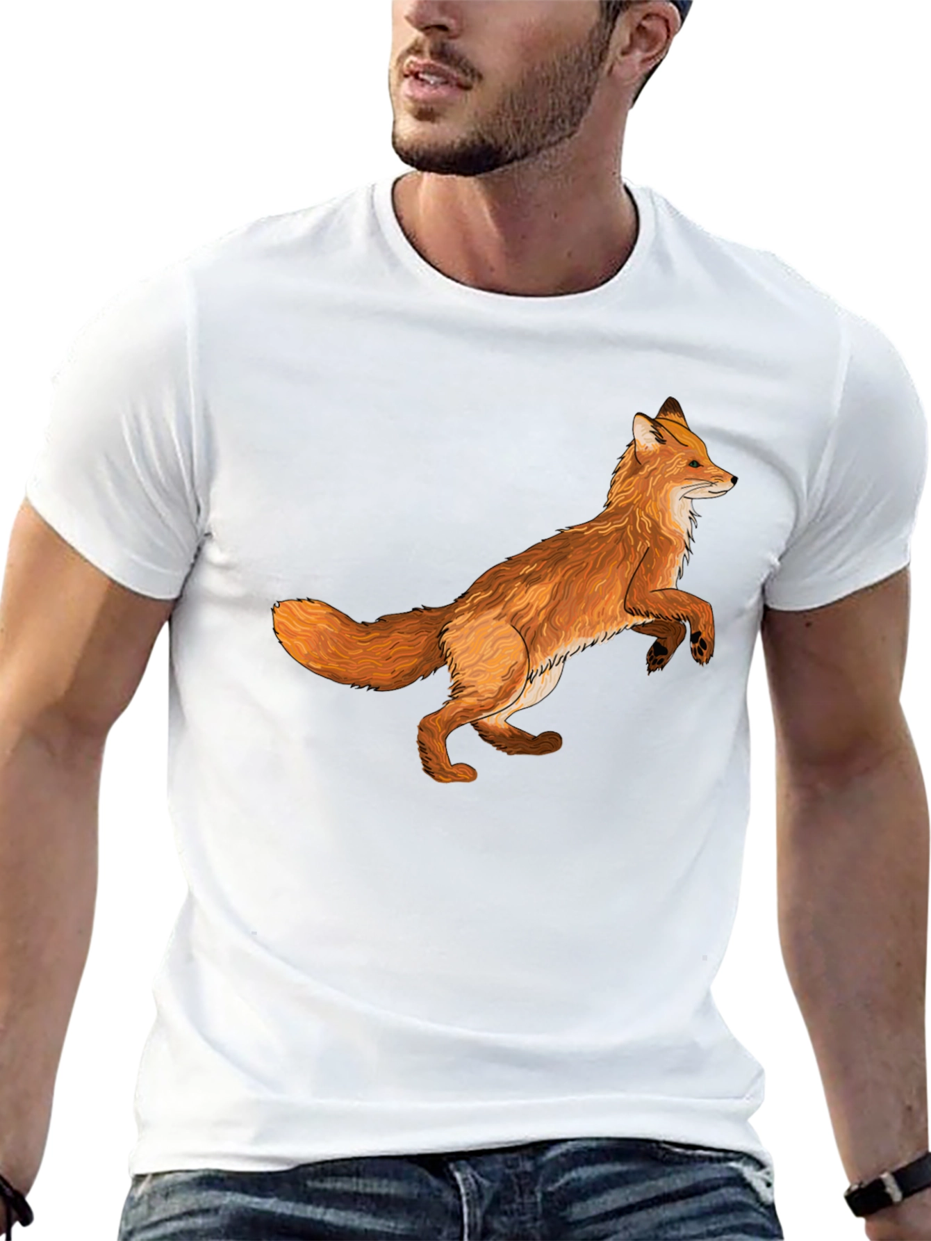 Fox Graphic T-Shirt - Stylish Animal Print Tee