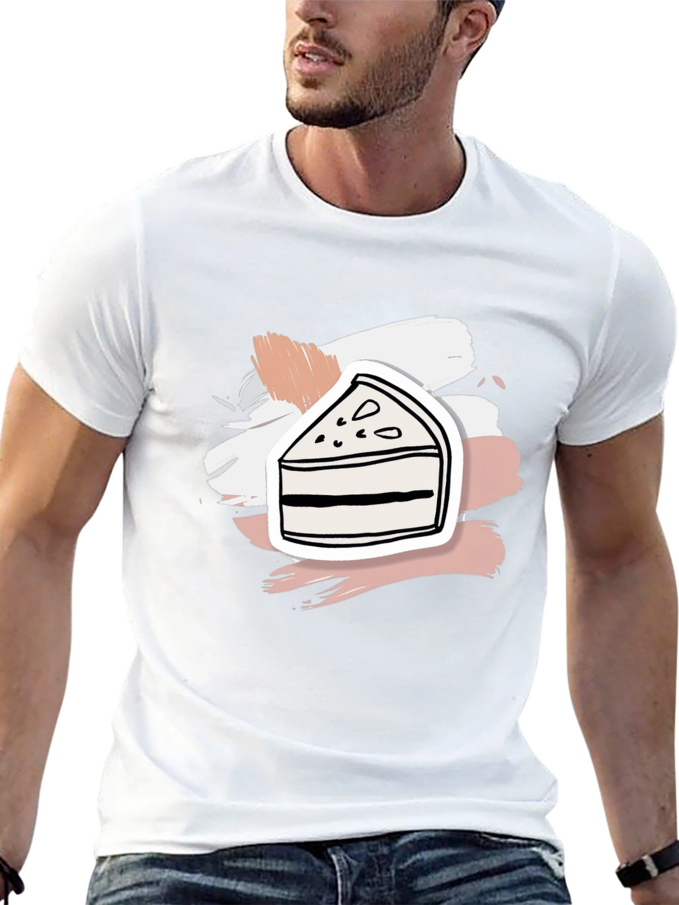 Slice of Cake Graphic Tee - Black Cotton Shirt