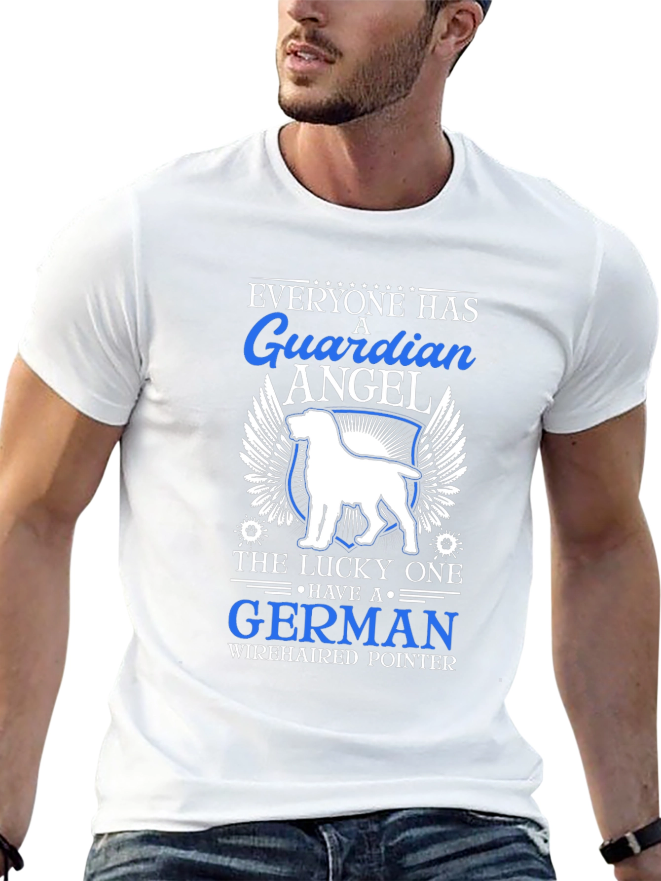 German Wirehaired Pointer Guardian Angel T-Shirt