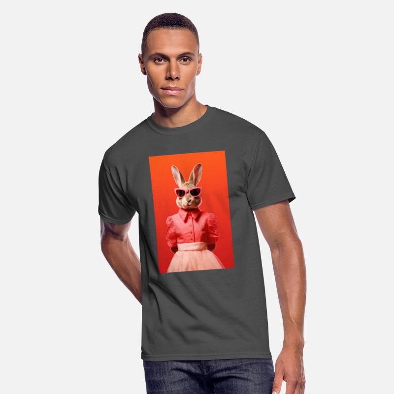 Fashion Bunny Rabbit in Colorful Dress and Glasses