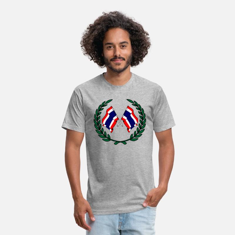 Flags Thailand in laurel wreath