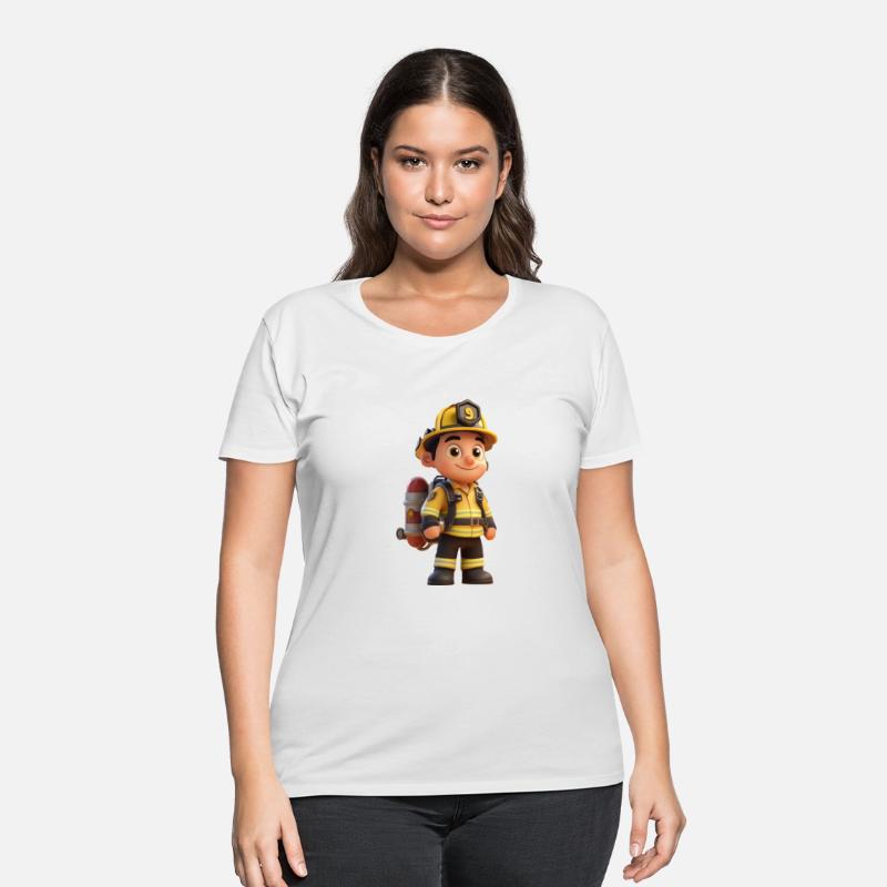 Friendly Firefighter Cartoon Character
