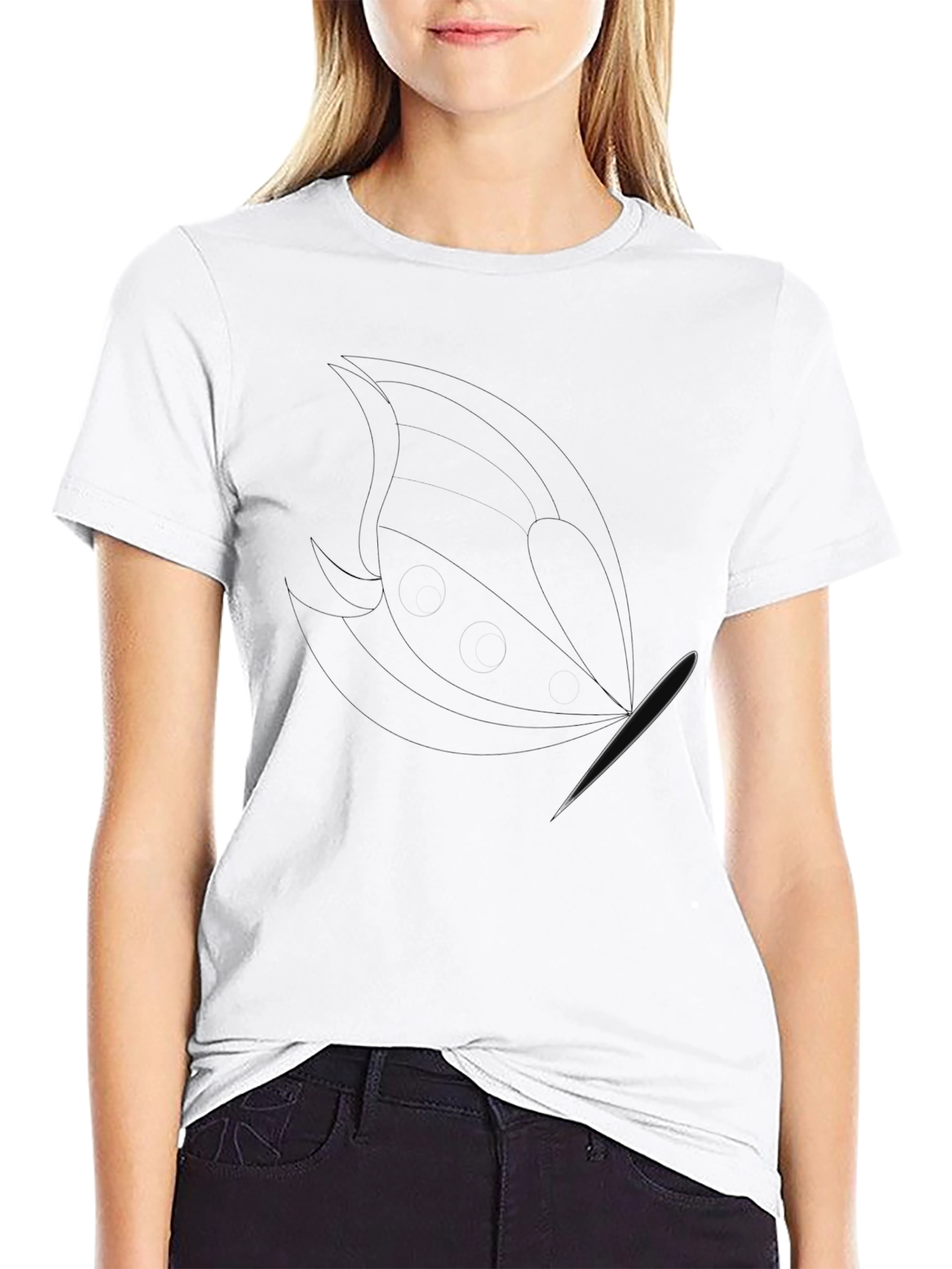 Mens Black Graphic Tee - Abstract Design