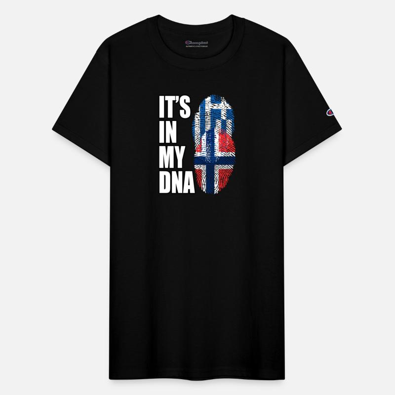 Greek And Norwegian Mix Heritage DNA Flag