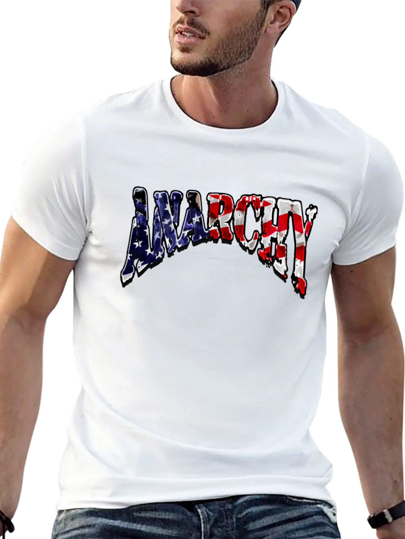 Anarchy USA Flag Graphic T-Shirt