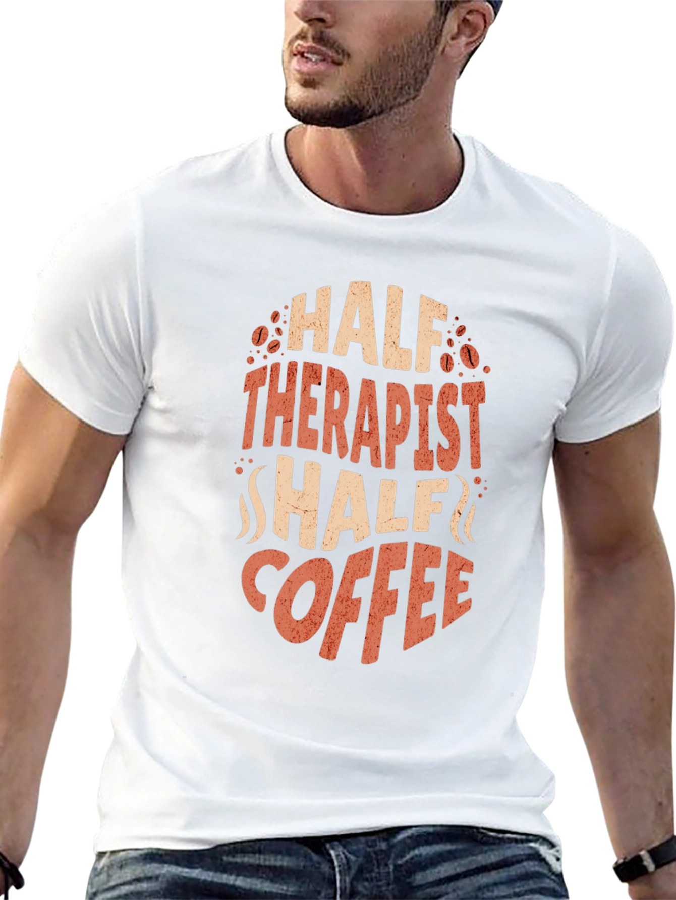 Half Therapist Half Coffee Graphic T-Shirt