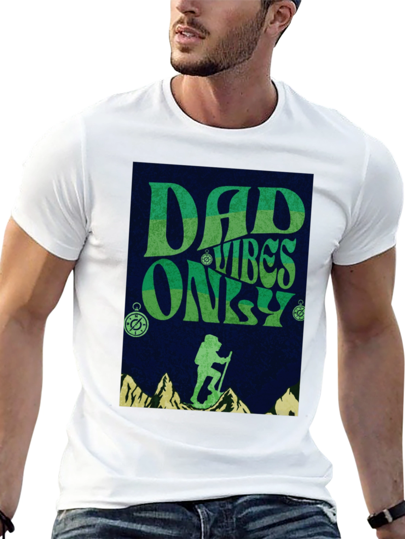 Dad Vibes Only Hiking Graphic Tee