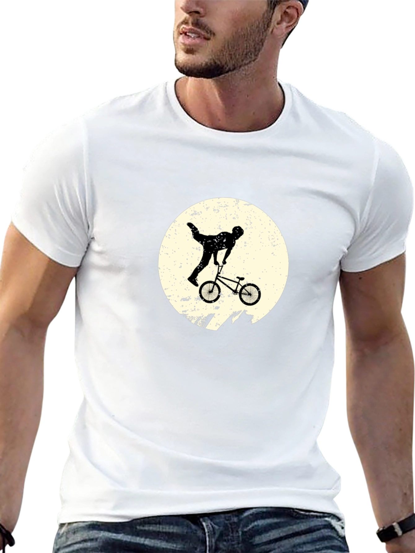 BMX Stunt Silhouette Black T-Shirt