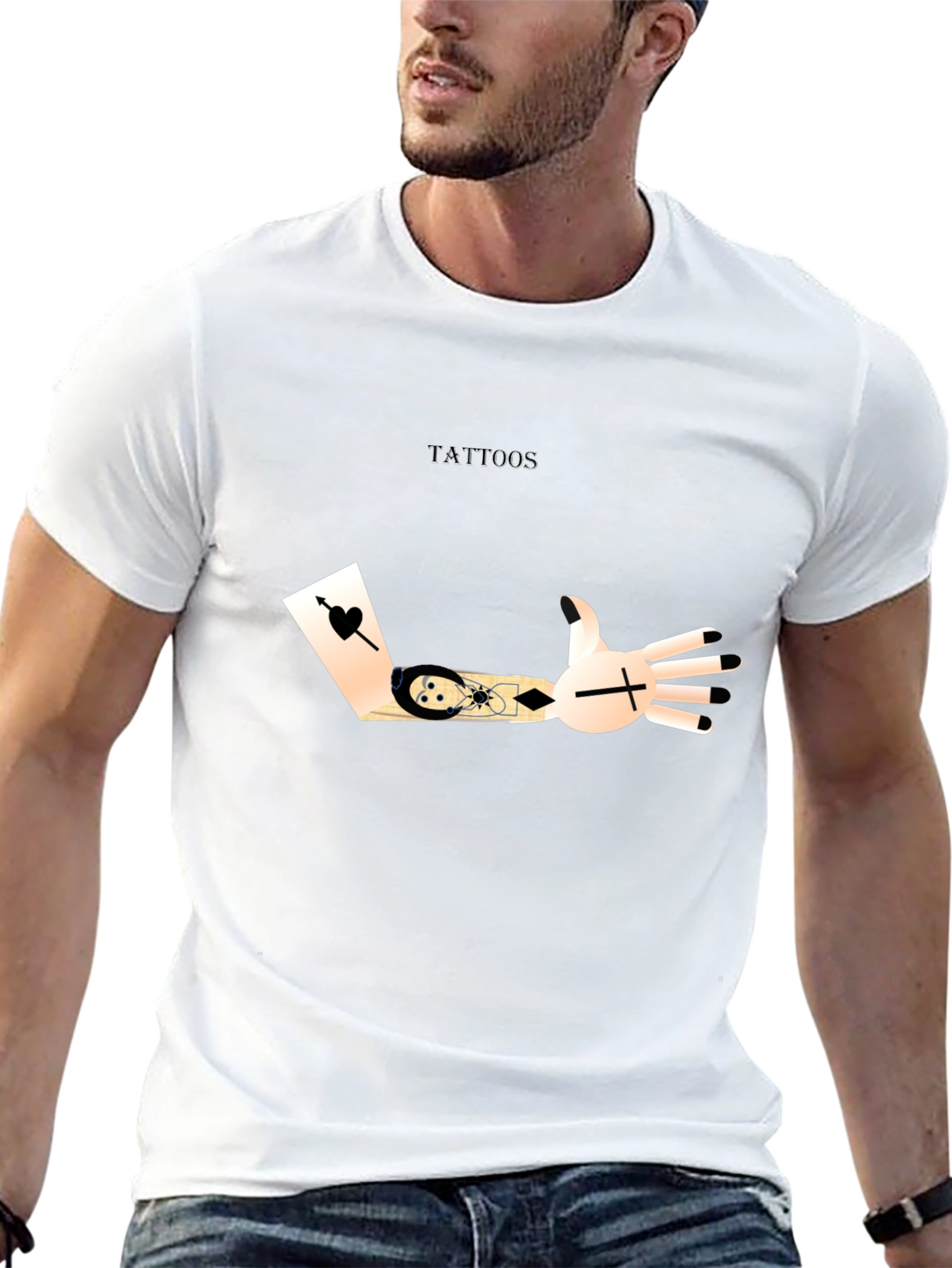 Tattoos Graphic Black T-Shirt