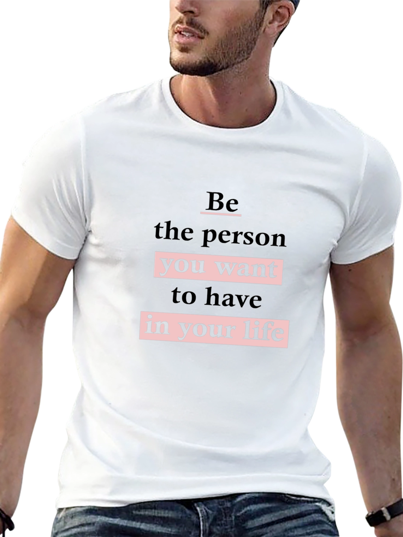 Motivational Black T-Shirt - Be the Person!