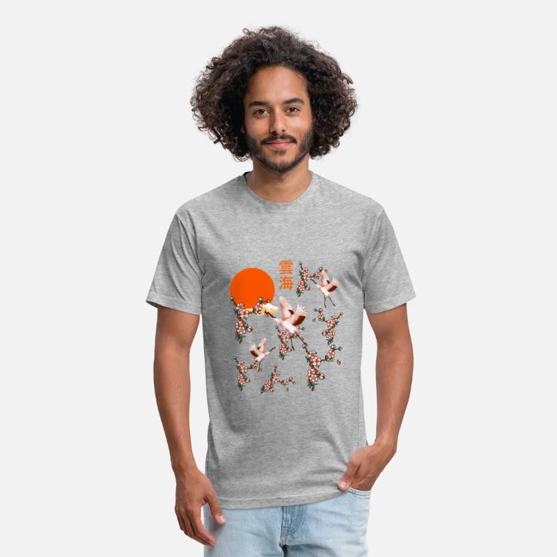 Japanese sea of clouds with a swan and sun
