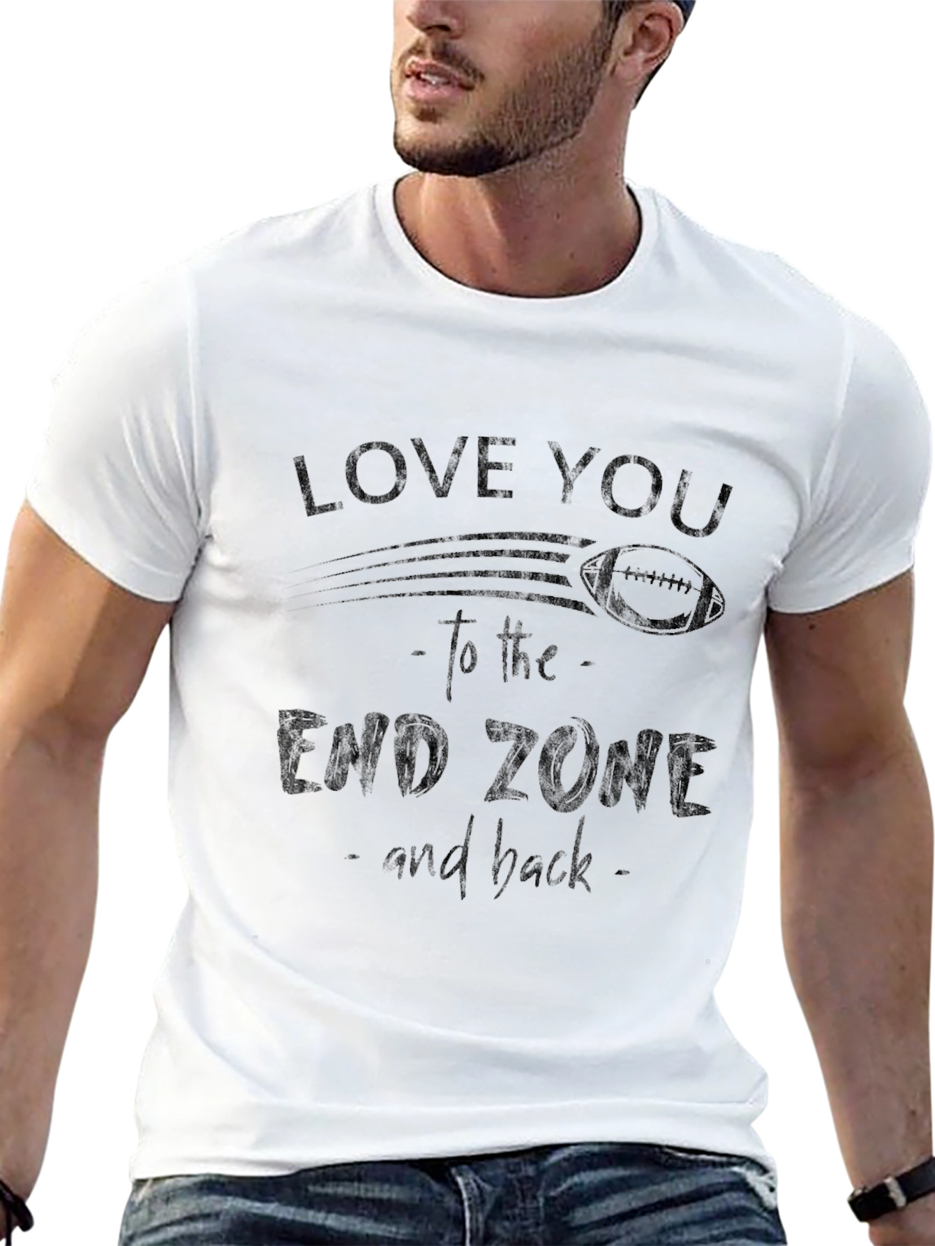 Love You to the End Zone Football T-Shirt